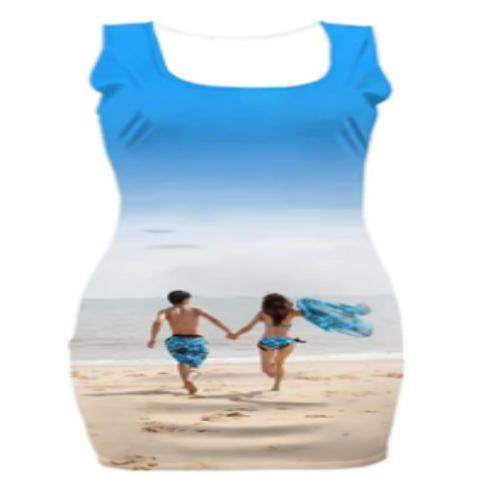 White Sublimation Wrap Hip Dress